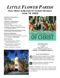 June 18&19 Body & Blood of Christ